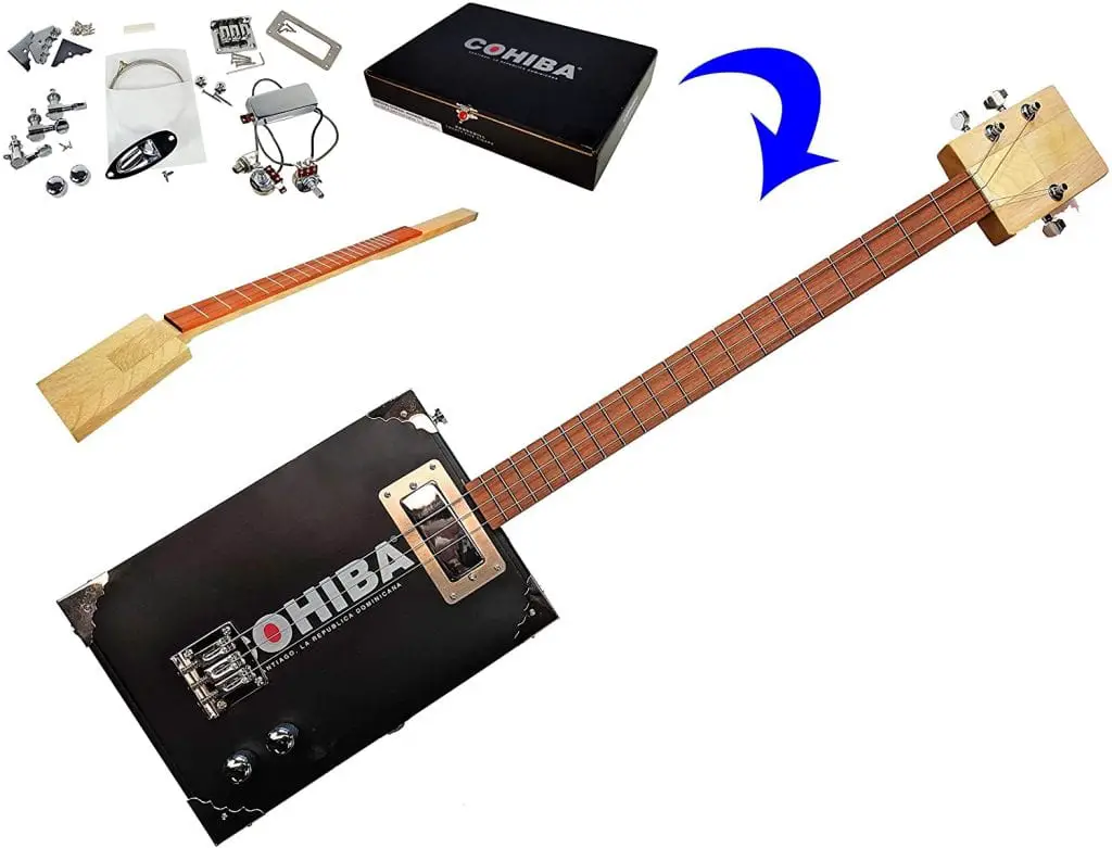 The Chicago Premium Electric 3 String Cigar Box Guitar Kit